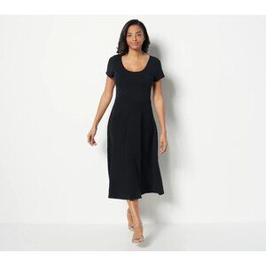 Encore by Idina Menzel Regular Fit and Flare Dress Jet Black Large A501327